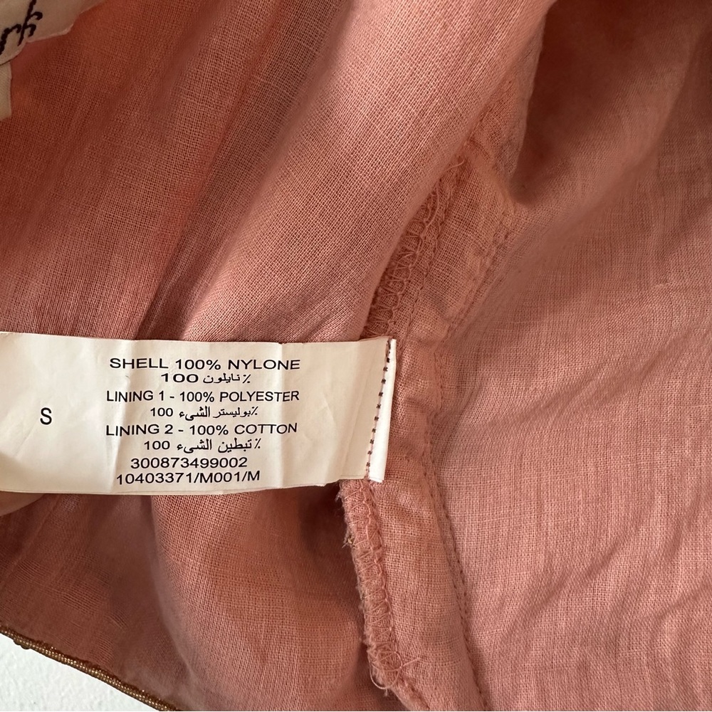 Blush Embroidered Indian Wedding Two Piece Dress with Gold Accents - Picture 14 of 16